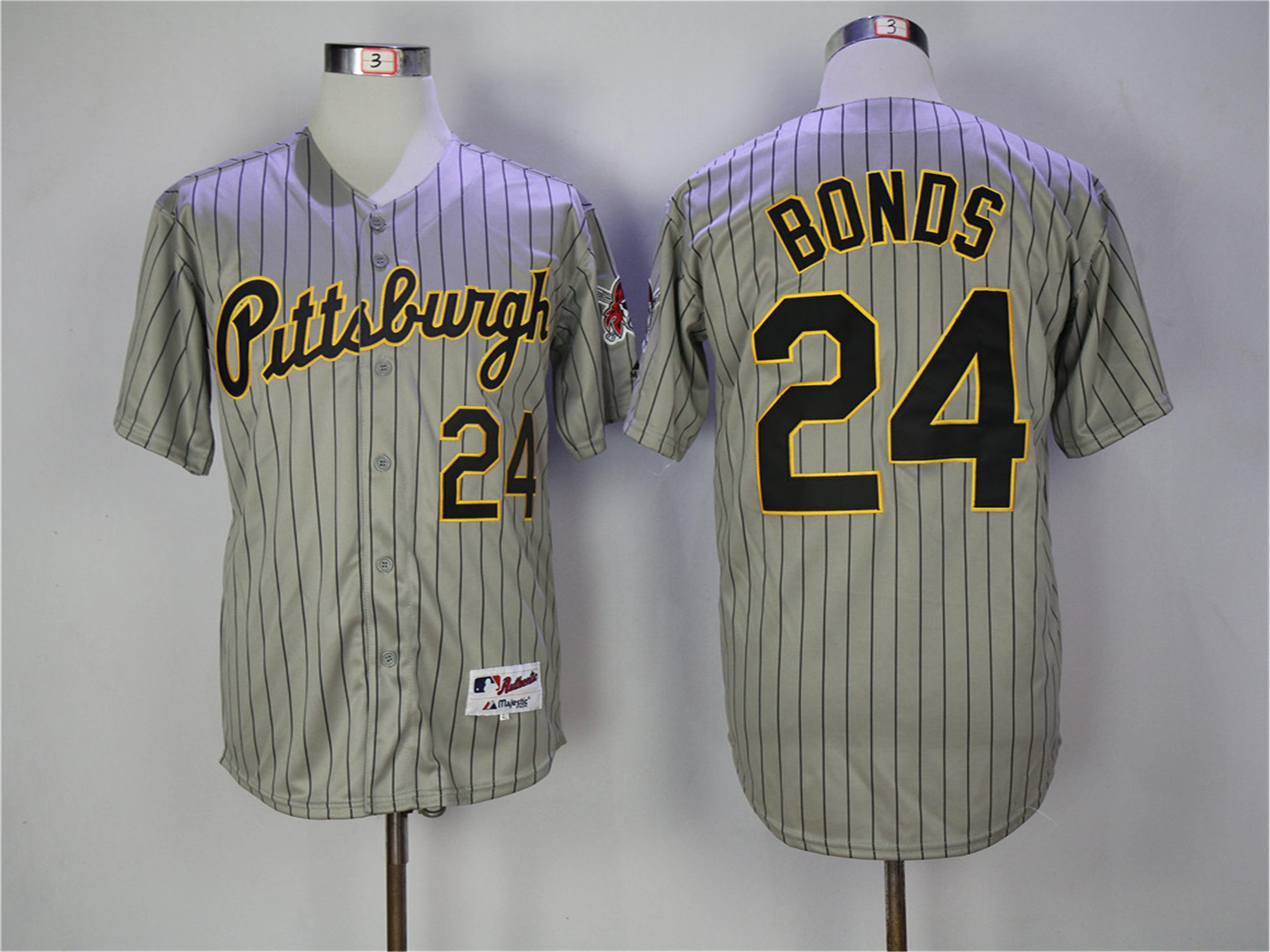 Men Pittsburgh Pirates #24 Bonds Grey stripe MLB Jerseys